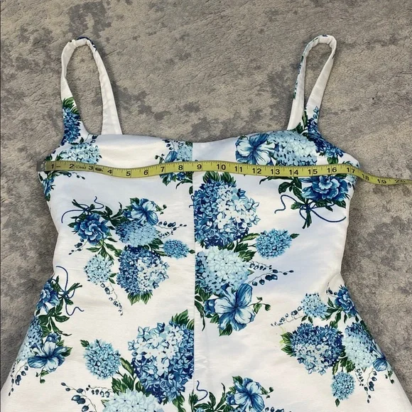 New Emilia Wickstead Thoni Floral Mini Dress White Blue Sz 8 - Picture 11 of 16